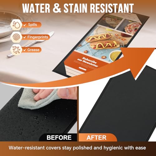 MYFULLY 1-View Menu Holders Covers 4.25"x11" 12PCS PU Leather for Restaurants
