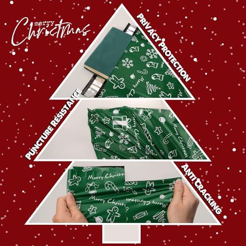 Christmas Poly Mailers 12x15.5 Inch 50 Pcs, Green Merry Christmas - color: Green Merry Christmas, size: 12x15.5 Inch 50Pcs