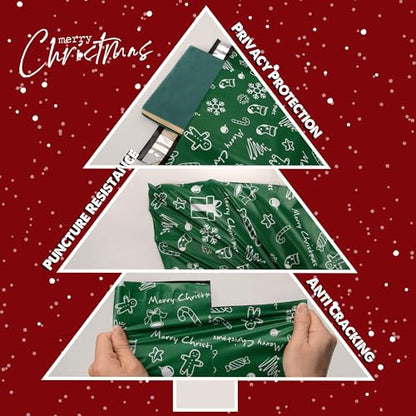 Christmas Poly Mailers 12x15.5 Inch 50 Pcs, Green Merry Christmas - color: Green Merry Christmas, size: 12x15.5 Inch 50Pcs