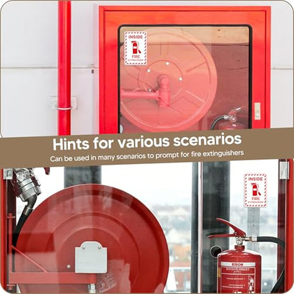 6PCS Fire Extinguisher Inside Sign Stickers,Self Adhesive Vinyl Waterproof and Scratch Resistant Safety Fire Extinguisher Label Waterproof, Suitable for Cars, Trailers, Rv's, Trucks and Vehicles Red on White 3.5"x2.3" - color: Fire Extinguisher Inside 482