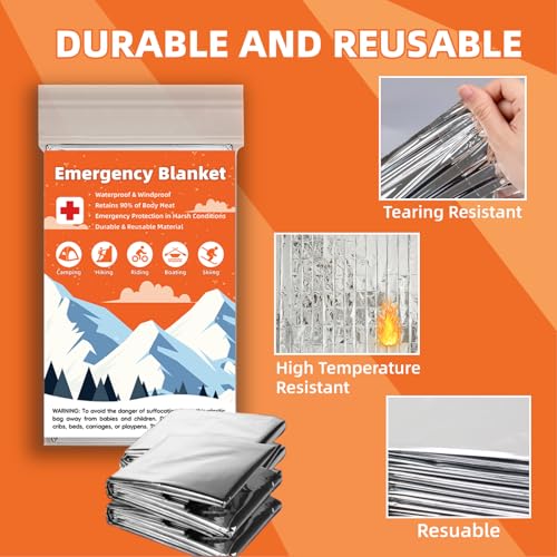 Emergency Mylar Blankets, Survival Space Blanket, 10 Pack - color: Silver-10 Pcs
