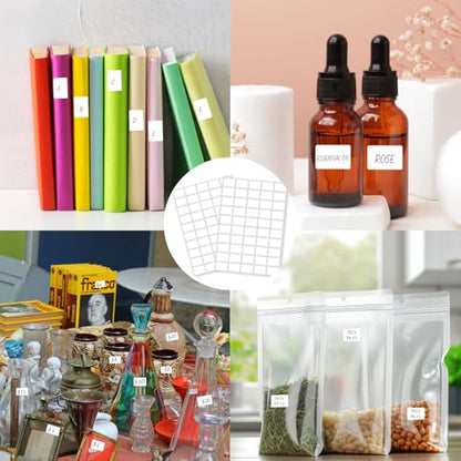 Multi-Use Removable Labels, 1/2" x 3/4",1000 PCS Blank Labels Total,Water/Oil/Tear Resistant/Ink Won't Smudge No Residue - size: 0.5×0.75 inch