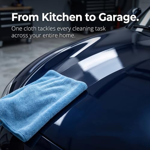 12" x 12" Microfiber Towel Roll, 100 Pack Blue Tear Away Cleaning Cloth