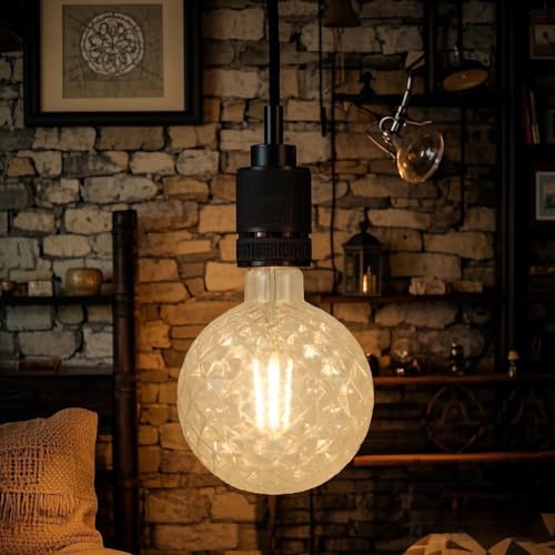 4W Filament 2700K Warm Lights,Non-Dimmable E26 Lamp Base,1-Pack - color: N Pineapple Clear Lights(non-dimmable)