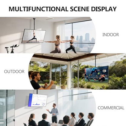WALI Long Arm Ceiling TV Mount for Most 37-90 inch Large TVs, up to 220 lbs - color: Black (800x400mm), size: 5 feet