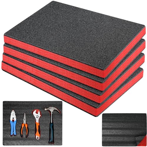 Outus 4 Pcs Polyethylene Foam, 16 x 12 x 1 Inch, Red, Black - color: Red, Black, size: 16 x 12 x 1 Inch