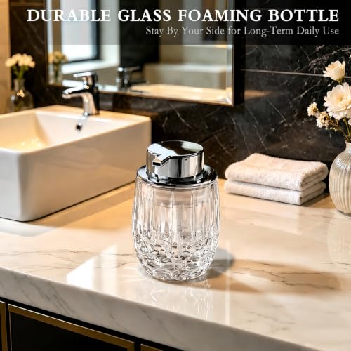 CICUFY Glass Foaming Hand Soap Dispenser, Clear - color: Clear