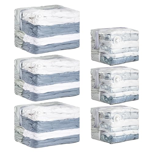 TAILI 6 Pack Cube Vacuum Storage Bags, Combo(3 Jumbo+3 Medium), Cream - color: Cream, size: 6 Combo