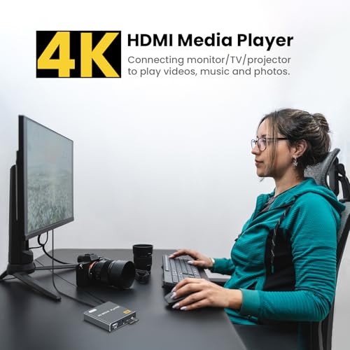 Fneitc 4K Full-HD Media Player with USB/SD Card Slot for TV Digital Signage