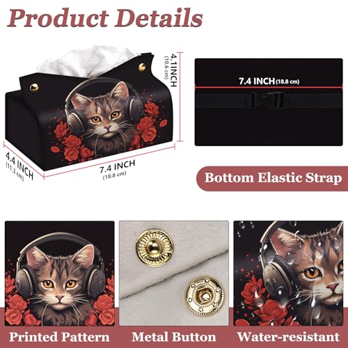 Rectangular Tissue Box Cover, Leather Tissue Box Holder, Facial Paper Organizer Dispenser, Modern Home Decoration for Bathroom, Home, Car, Nightstand, Office Desk - color: F, size: Medium