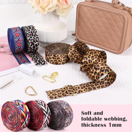 Nylon Webbing 1.5 Inch-6 Rolls Webbing for Sewing Bag Purse Backpack - color: 03-Colorful-6 Rolls-18 yards