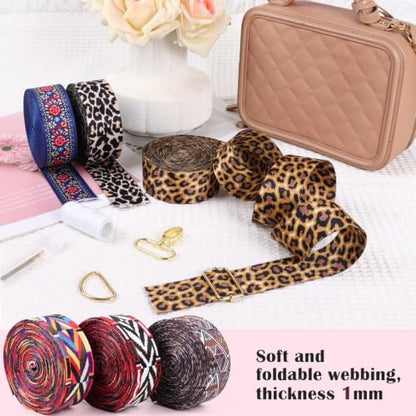 Nylon Webbing 1.5 Inch-6 Rolls Webbing for Sewing Bag Purse Backpack - color: 03-Colorful-6 Rolls-18 yards