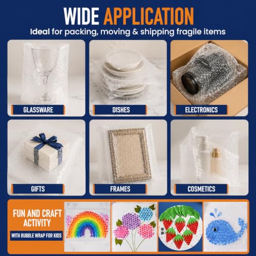 Bubble Wrap for Packing (2 Rolls, 12 in x 72 ft Total)