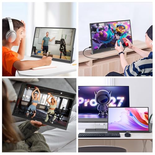 Portable Monitor 16inch, Full HD 1920X1200P HDMI USB C Monitor for Laptop