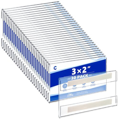 30 Pcs 3 x 2 Acrylic Wall Mount Sign Holders with Tape Adhesive - style: 30 Pcs-3×2 Inch-Horizontal