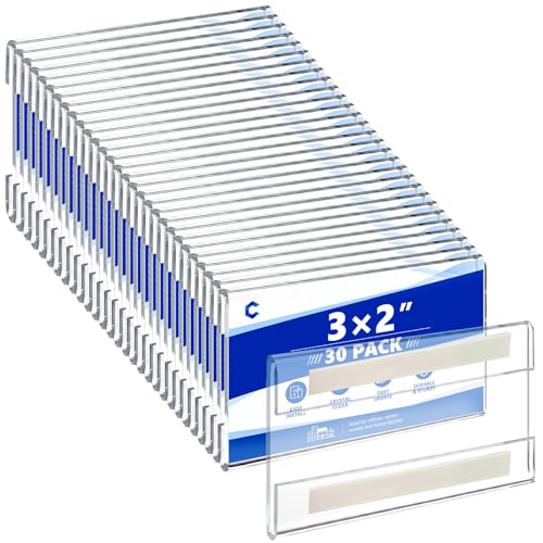 30 Pcs 3 x 2 Acrylic Wall Mount Sign Holders with Tape Adhesive - style: 30 Pcs-3×2 Inch-Horizontal