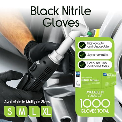 Inspire Black Nitrile Gloves | THE ORIGINAL Quality Black Gloves Disposable Latex Free | 4.5 Medical examination - size: Large