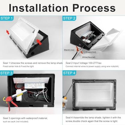 Lightdot 2 Pack 250W LED Wall Pack Lights, Black Outside LED Exterior Light - style: 250W