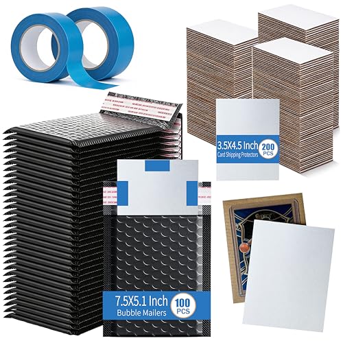ANSSDO 302 Pcs Trading Cards Shipping Supplies Packaging Protector Kit - color: 3.5x4.5 Inches