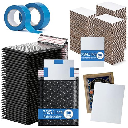 ANSSDO 302 Pcs Trading Cards Shipping Supplies Packaging Protector Kit - color: 3.5x4.5 Inches