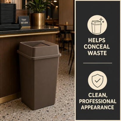 1 Pack Blue 35 Gallon Commercial Recycling Bin with Lid, High-Capacity Square Resin Recycle Container with Integrated Handles for Office, School, Restaurant and Public Facility - color: Blue, size: 35 Gallon