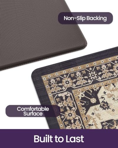 DEXI Kitchen Floor Mats Cushioned Anti Fatigue Runner Rug 23x86 Black - color: Black, size: 87"L x 24"W x 0.4"Th
