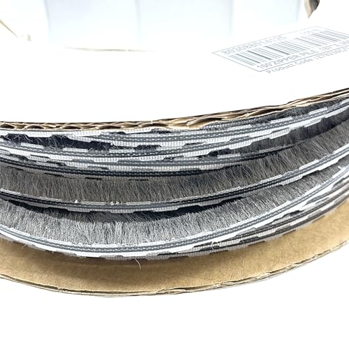 CRL Z78374C 100ft Roll Zipper Pile Weatherstrip, 0.450" Pile Height, 0.270" Backing Width-Gray