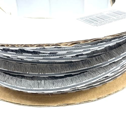 CRL Z78374C 100ft Roll Zipper Pile Weatherstrip, 0.450" Pile Height, 0.270" Backing Width-Gray