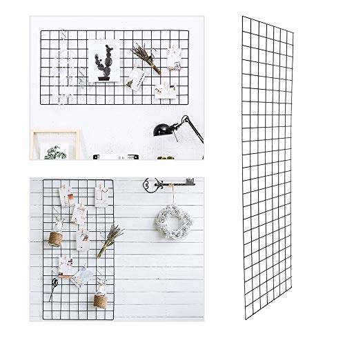 Bonnlo 6' x 2' Wire Grid Panel for Retail Display Gridwall, Wire Grid Wall Display Rack, 3-Pack Black