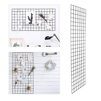 Bonnlo 6' x 2' Wire Grid Panel for Retail Display Gridwall, Wire Grid Wall Display Rack, 3-Pack Black