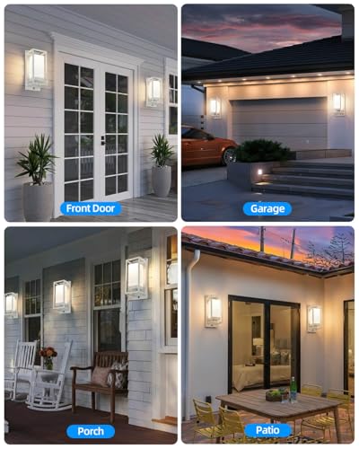 RAYVO Dusk to Dawn Outdoor Wall Lights 2 Pack, LED Bulb Included, E26 Base - color: White