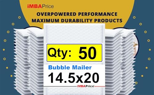 iMBAPrice 14.5x20 Inches White Color Polybubble Bag, 50-Pack Size #7 Self Seal Poly Bubble Mailers Padded Packing Envelopes (Total 50 Bags) - color: White Poly Bubble, size: 14.5"x20" Poly (50 Envelopes) Value Pack
