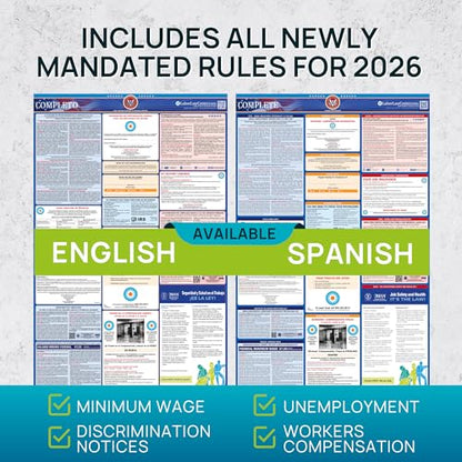 Labor Law Posters Virginia 2027, 2-Pack, State, Federal Workplace Notices - style: Laminated 2-Pack
