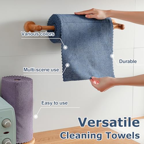 Jessy Home 80 Pack Microfiber Cleaning Cloth Roll Reusable Paper Towels 12"x12" Tear Away Cloth, Microfiber Towels for Cars, Wash Cloths, Lint Free Rags for House,Kitchen,Window,Cleaning Supplies - color: Navy Blue
