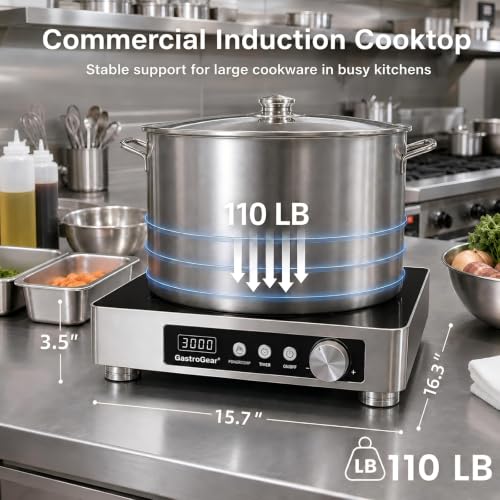 3000W Commercial Induction Burner, 208-240V Countertop Cooktop - size: 3000W/220 V induction cooktop
