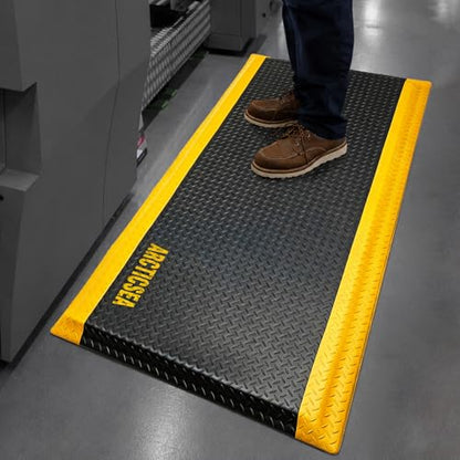 ARCTICSEA Anti Fatigue Mats Industrial 3 x 6 FT 15/16 Inch Extra Thick Standing Mat for Warehouse Workstation and Garage Black and Yellow - size: 60"L x 36"W x 0.9"Th