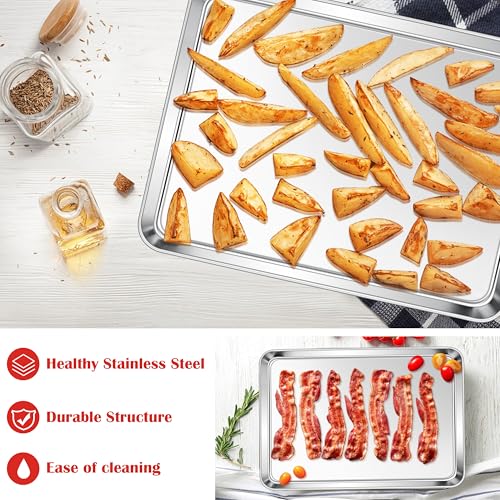 E-far Stainless Steel Baking Sheet, 18”x13” Cookie Sheet for Baking, 2PCS - size: 17.5"x13"