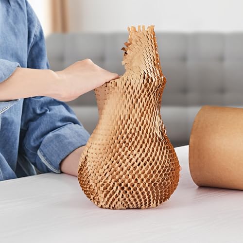 JARLINK Honeycomb Packing Paper, 15" x 412' Bubble Wrap Roll for Packing - size: 15"x 412'