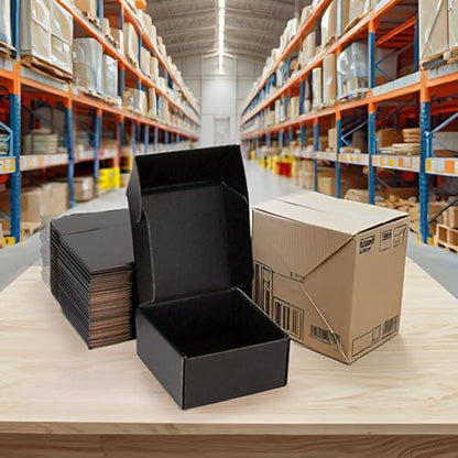 8x8x4 Black Shipping Boxes for Small Business, Packing, 25 Pack - color: Black, size: 8x8x4 inch