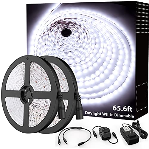 Onforu LED Strip Lights, 65.6ft Dimmable Daylight White for Under Cabinet - color: Daylight White, size: 65.5FT
