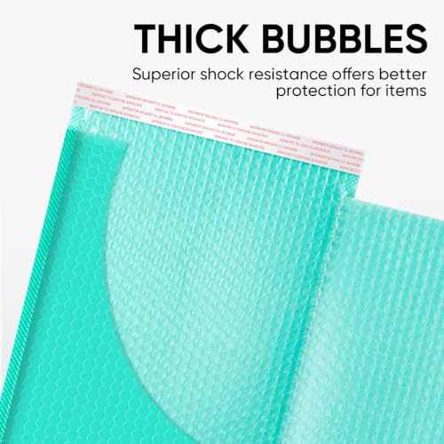CHMI Teal Bubble Mailers 8.5 x 12 Inch 100 Pack, Usable Size 8.25X12 Inch Poly Mailers,Mailing Envelopes,Shipping Mailer，Opaque Self Seal Adhesive Waterproof Bags for Packaging and Shipping.