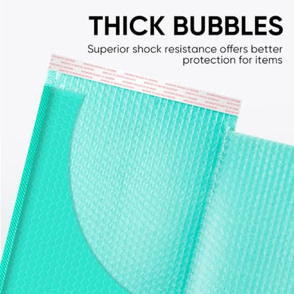 CHMI Teal Bubble Mailers 8.5 x 12 Inch 100 Pack, Usable Size 8.25X12 Inch Poly Mailers,Mailing Envelopes,Shipping Mailer，Opaque Self Seal Adhesive Waterproof Bags for Packaging and Shipping.