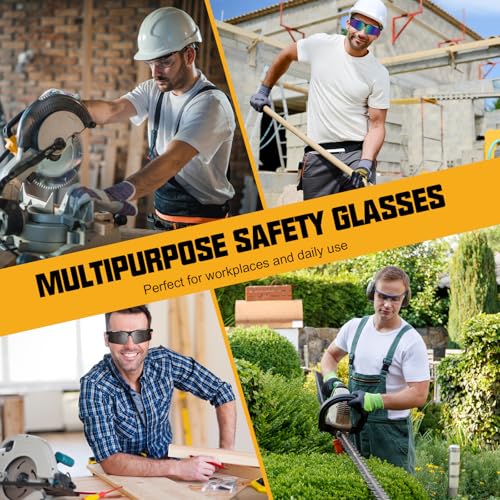 OXG 12 Pack Anti Fog Safety Glasses for Men, ANSI Z87.1 Protective Eyewear - color: Clear With Straps