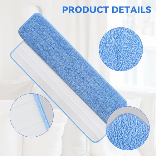 36" Microfiber Pad for Rubbermaid Commercial 36 Inch Mop Head - 8 Pack Replacement Wet & Dry Commercial Reusable Cleaning Mop Refills Fit for Any Microfiber Flat Mop System 36" - color: Blue-36inch-8pack