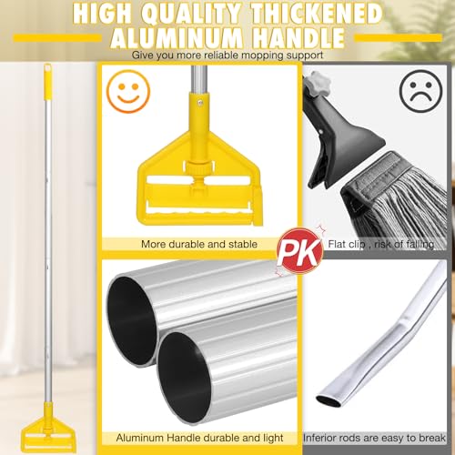 VOUBIEN Commercial Mop Heavy Duty Industrial Cotton Mops with Long Handle - size: 1x Industrial Mop with Handle