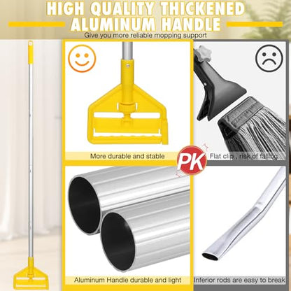 VOUBIEN Commercial Mop Heavy Duty Industrial Cotton Mops with Long Handle - size: 1x Industrial Mop with Handle