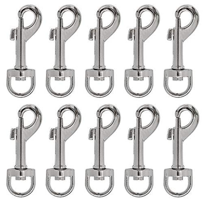 20pcs Snap Hooks for Dog Leash Collar Linking, Heavy Duty Swivel Clasp Eye Bolt Metal Buckle Trigger Clip for Spring Pet Buckle, Purse Bag Making, Keychain, Handmade Crafts DIY Project - color: Silver