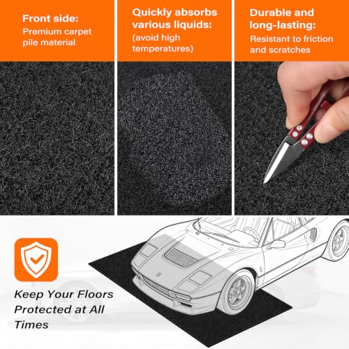 Heavy Duty Oil Mat for Driveway, 60 x 72 Inch Garage Mat for Under Car - size: 60x72in