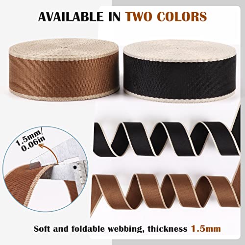 1.5 Inch Brown Webbing Heavy Duty Striped Webbing 6 Yards - color: wb10-6 Yards