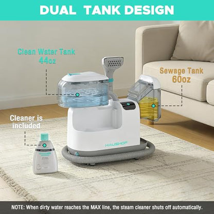 HAUSHOF Steam Carpet and Upholstery Cleaner Machine, with 3 Modes & 3 Tools